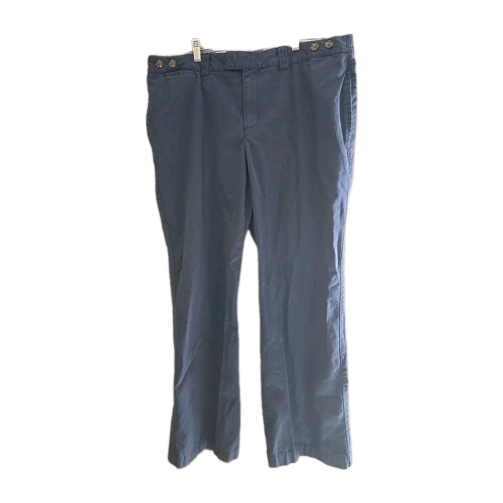 Tommy Hilfiger Blue Chino Straight Leg High Rise Preppy Pants Womans Size 16‎